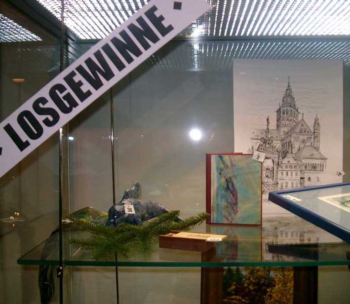 BuchbindeAtelier . Kochinke 
im Rathaus Mainz 
Tombola Gewinn
